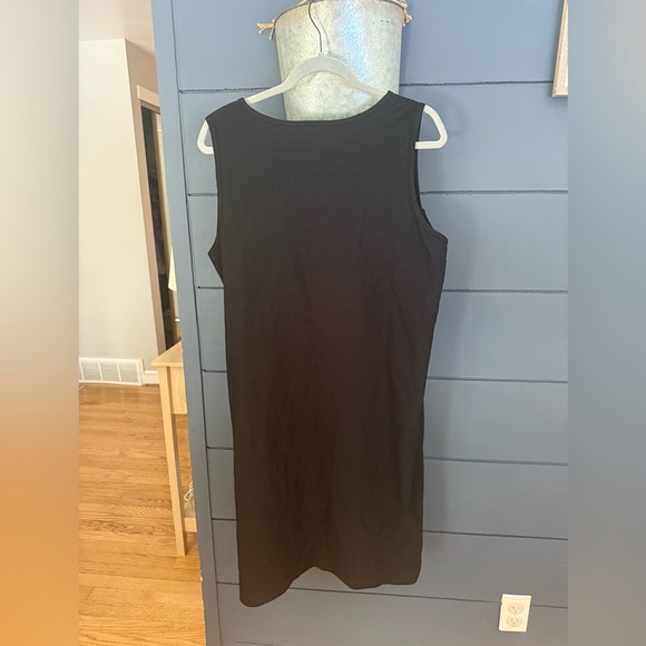 Eileen fisher sleeveless black spandex blend dress xl - Picture 2 of 6